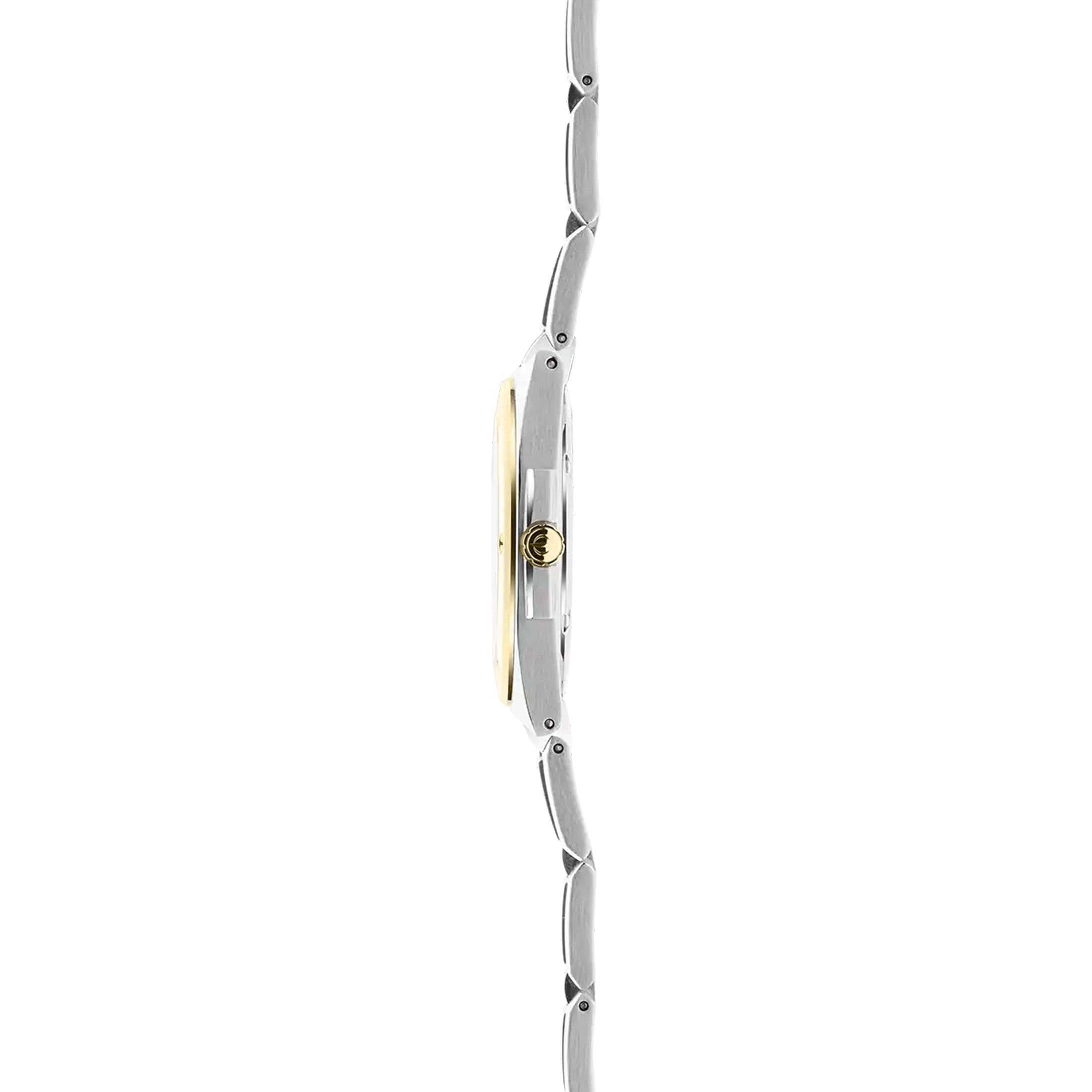 Herbelin Cap Camarat Bicolor quartz watch silver dial steel bracelet and yellow gold PVD 33 mm 14545BT11N