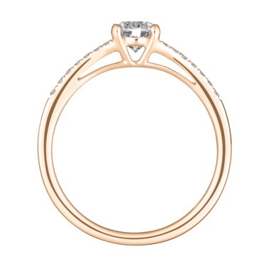 Solitaire Lepage Première Dame en or rose diamants