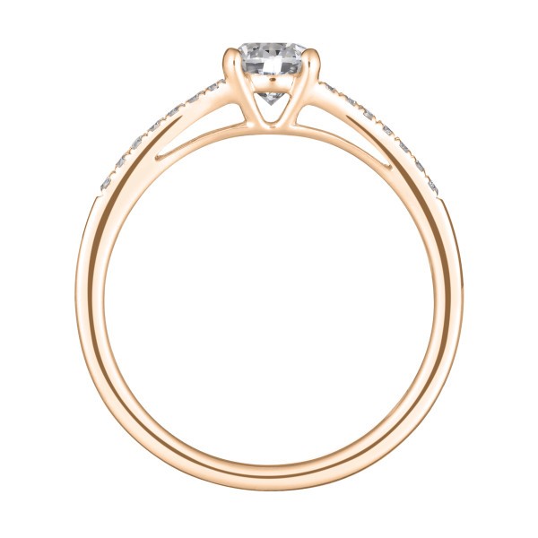 Solitaire Lepage Première Dame en or rose diamants