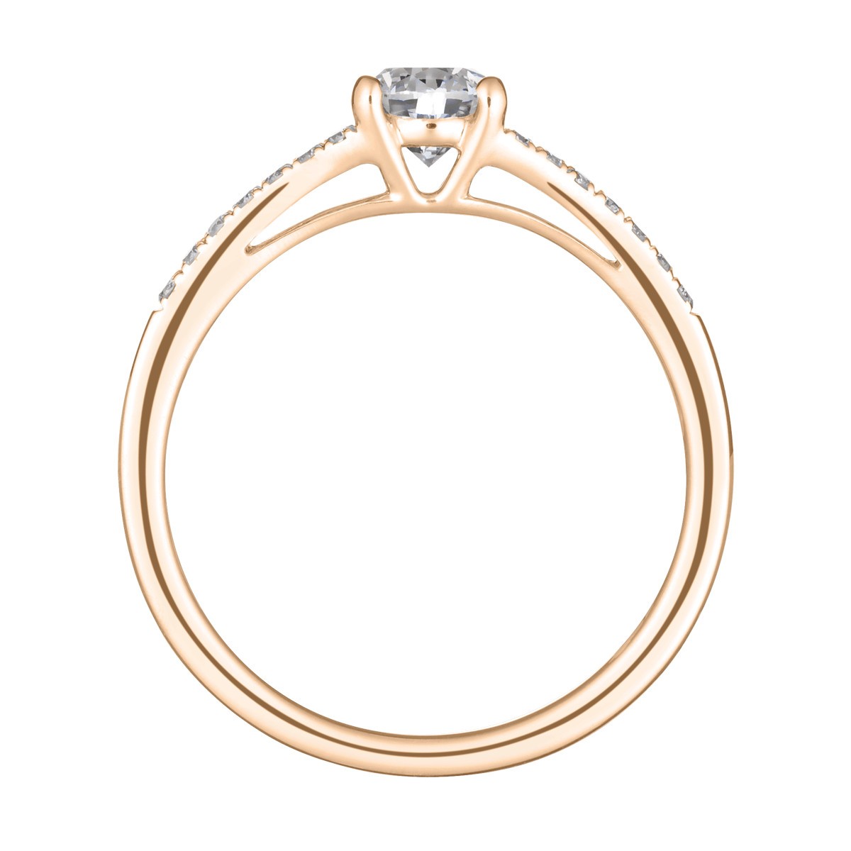 Solitaire Lepage Première Dame en or rose diamants