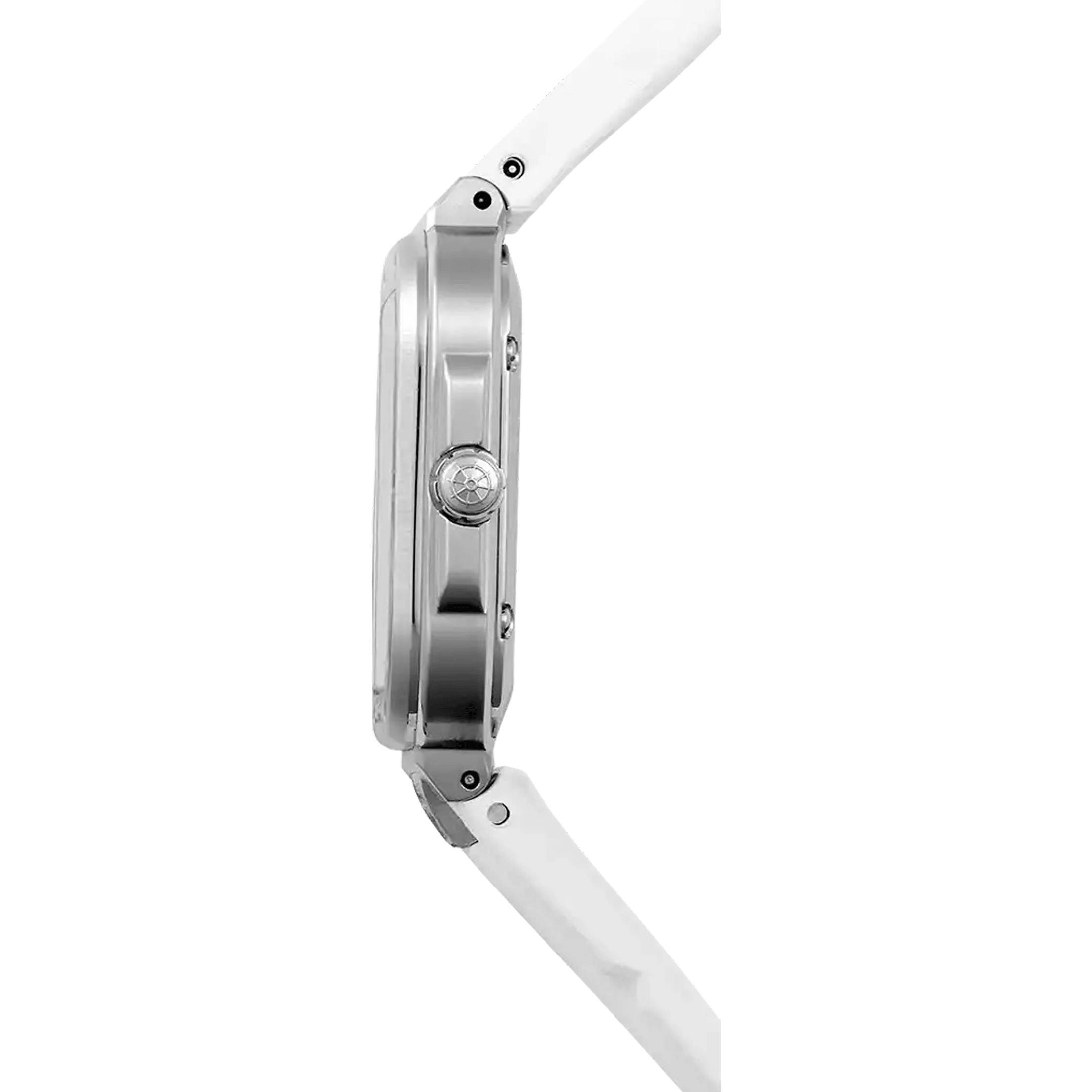 Herbelin Cap Camarat Square quartz watch white dial white rubber strap 30 x 30 mm 17546A12CW