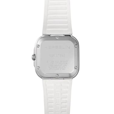 Herbelin Cap Camarat Square quartz watch white dial white rubber strap 30 x 30 mm 17546A12CW