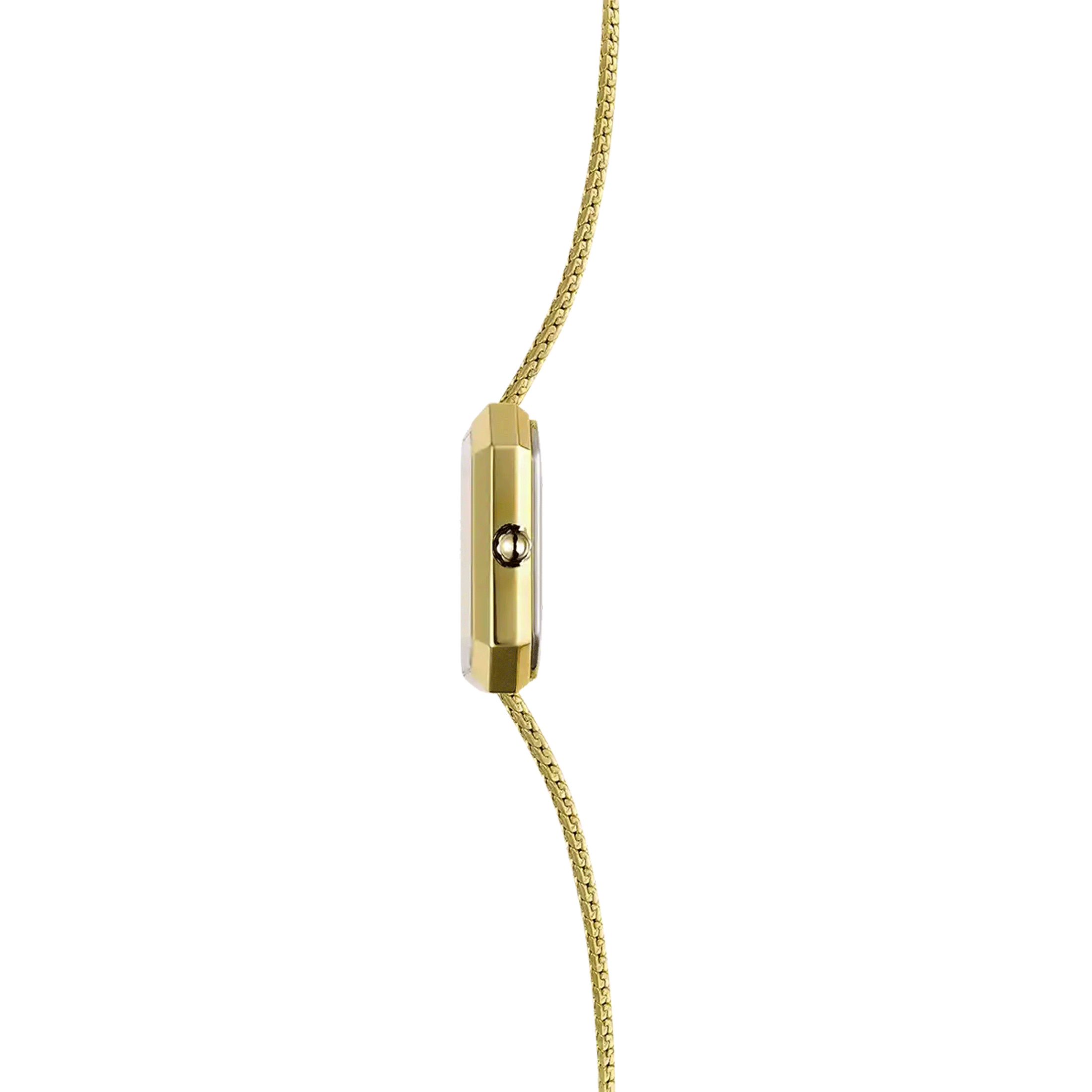 Herbelin Octogône quartz watch silver dial stainless steel bracelet pvd yellow gold Milanese link 24.5 mm 17426BP08