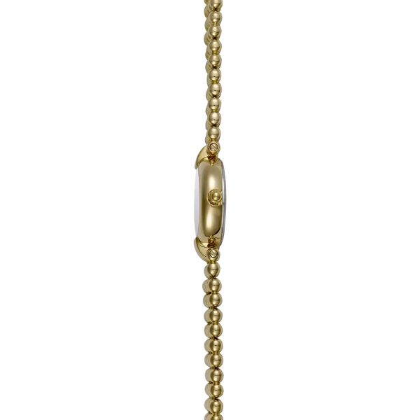 Montre Herbelin Perles quartz index diamants cadran nacre blanche bracelet acier PVD or jaune 22 mm 17433BP1N89