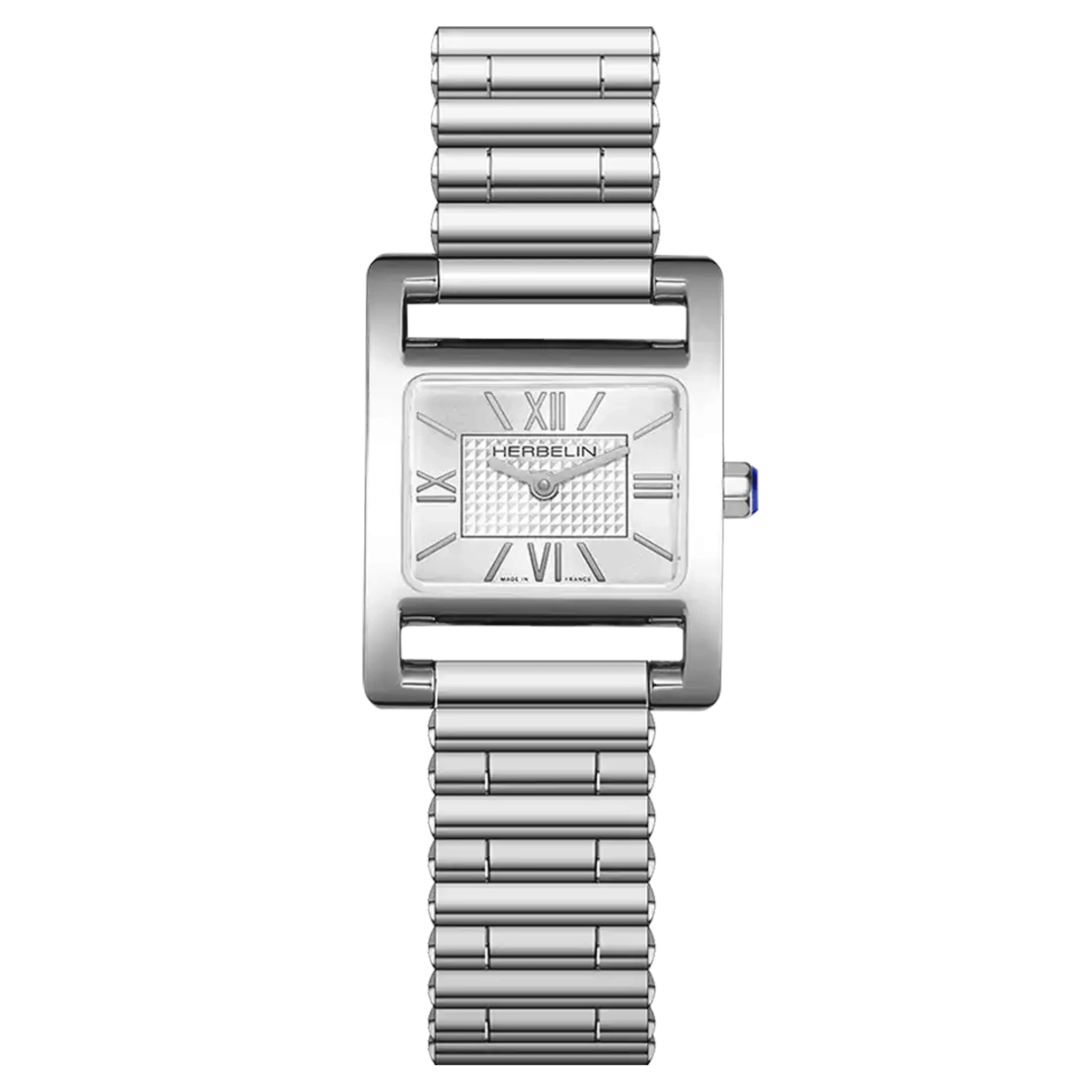 Herbelin Ve Avenue quartz watch silver dial steel bracelet 23.4 x 19 mm 17537B08