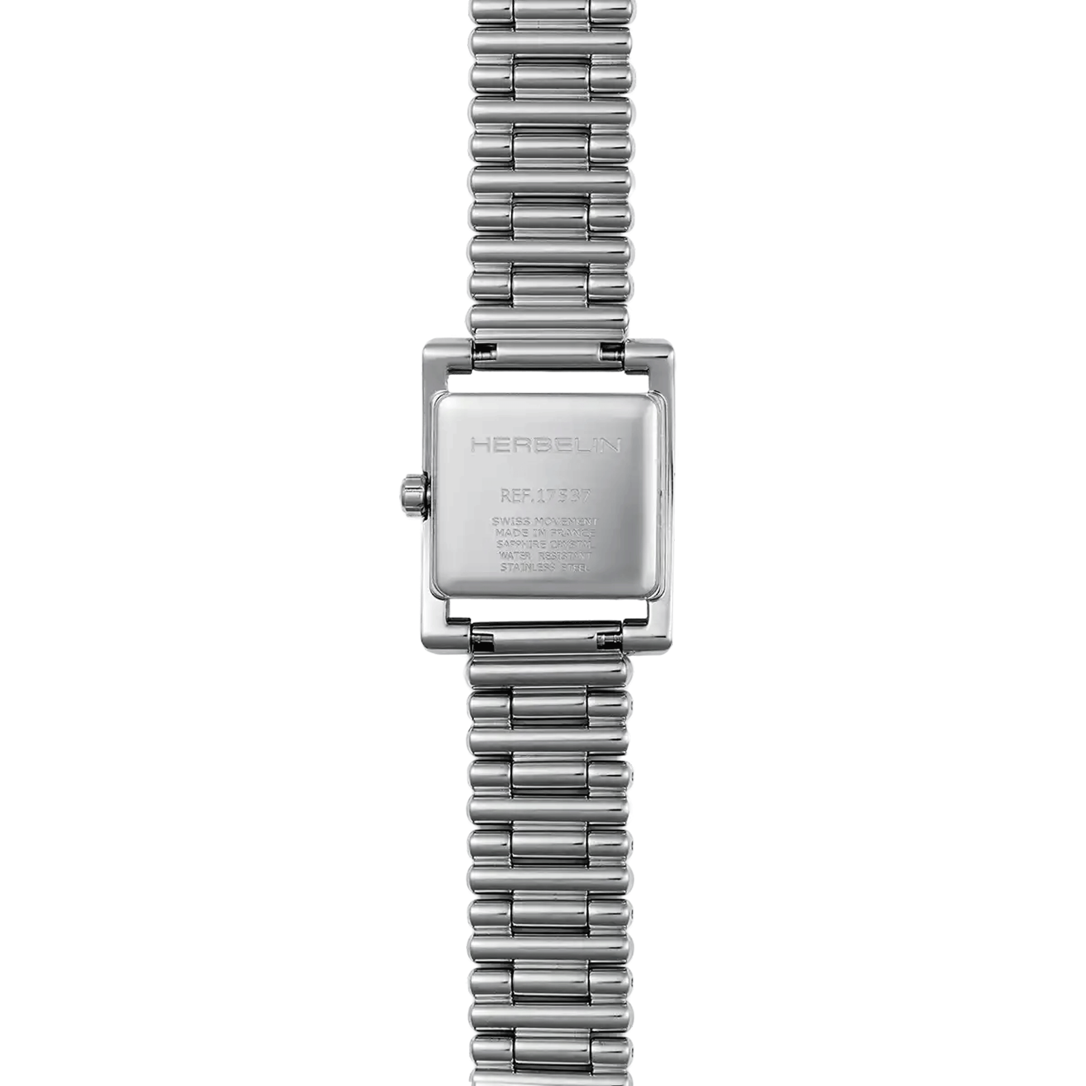 Montre Herbelin Ve Avenue quartz cadran argent bracelet acier 23,4 x 19 mm 17537B08