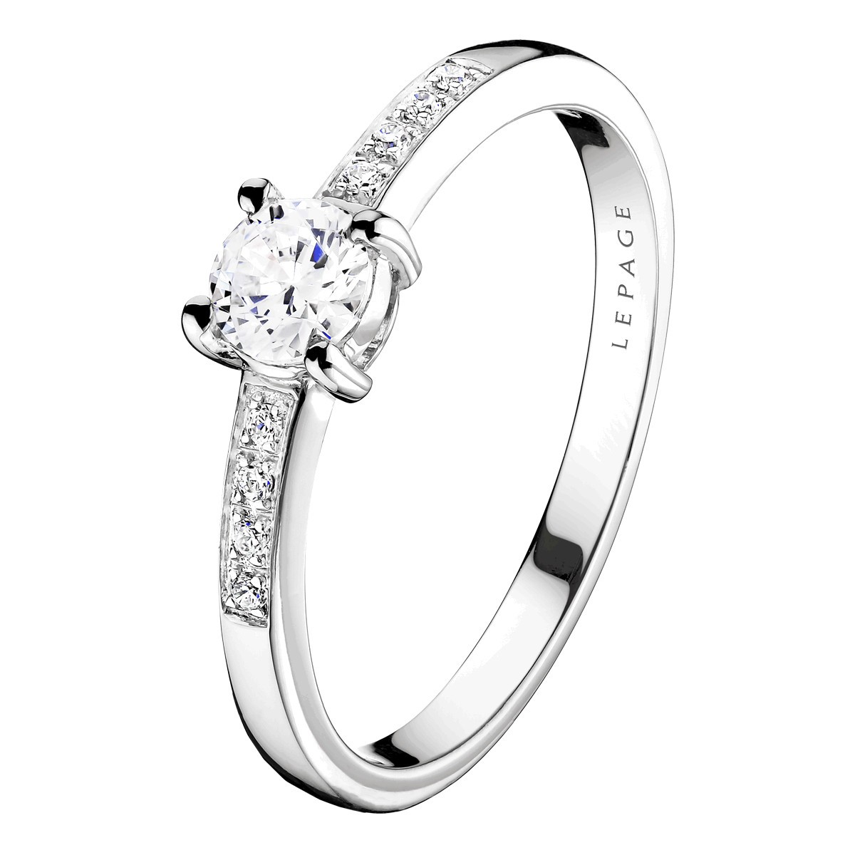 Solitaire Lepage Aristide en or blanc diamants