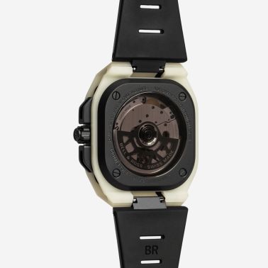 Montre Bell & Ross BR X5 Green Lum automatique cadran noir bracelet caoutchouc noir 41 mm