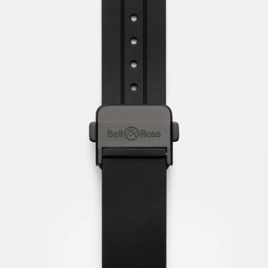 Bell & Ross BR X5 Green Lum automatic watch black dial black rubber strap 41 mm