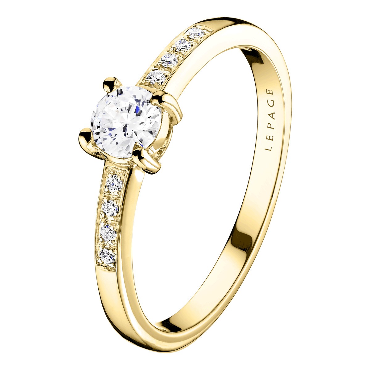 Solitaire Lepage Aristide en or jaune diamants
