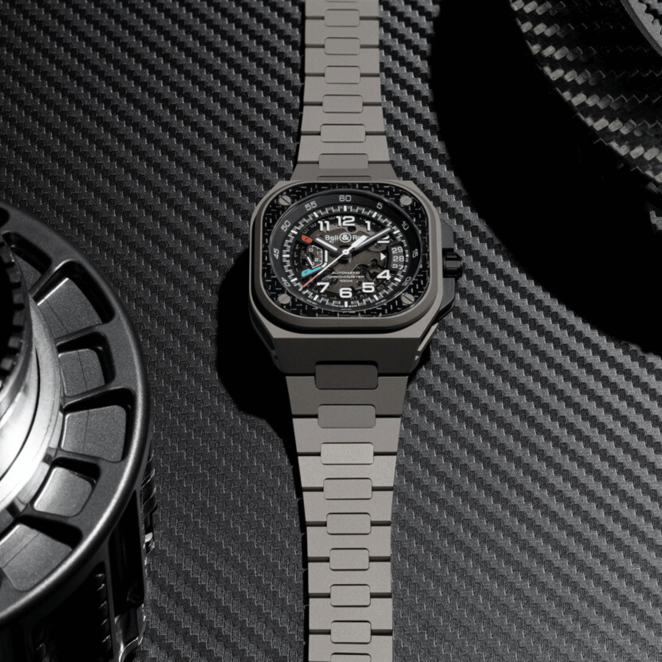 Bell & Ross BR-X5 Racing automatic black dial titanium bracelet 41 mm