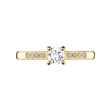 Solitaire Lepage Aristide en or jaune diamants