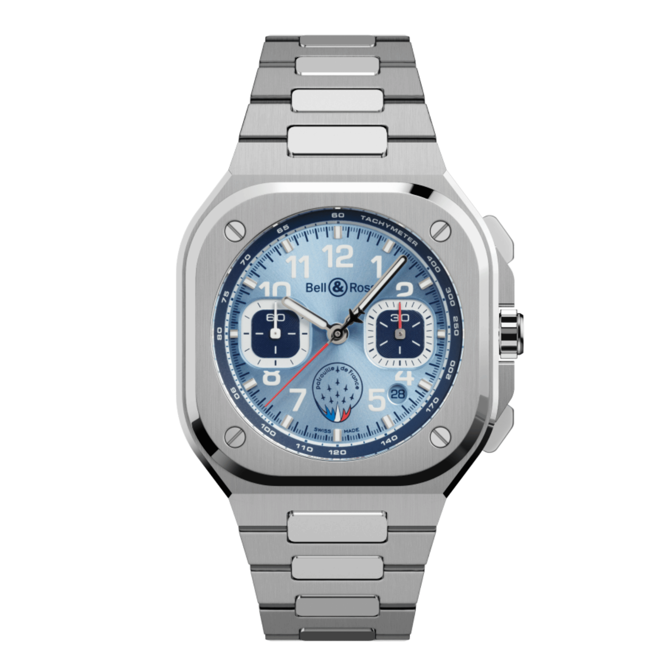 Bell & Ross BR 05 Chrono Patrouille de France automatic blue dial steel bracelet 42 mm