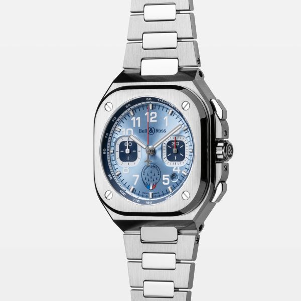 Bell & Ross BR 05 Chrono Patrouille de France automatic blue dial steel bracelet 42 mm