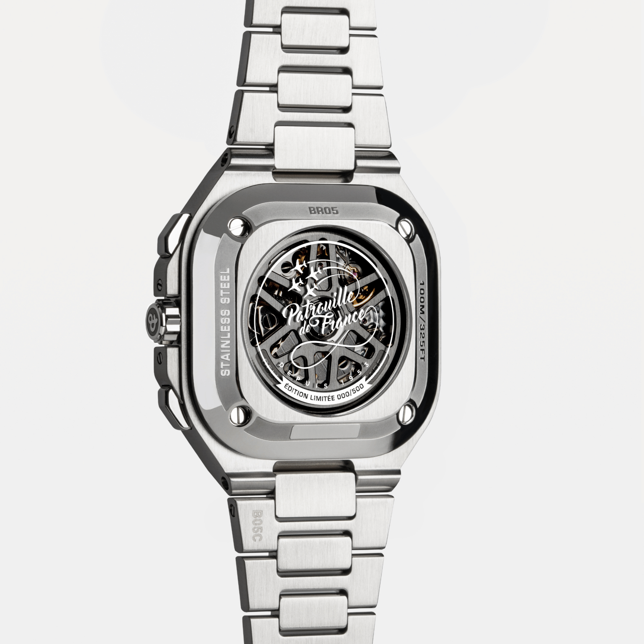 Montre Bell & Ross BR 05 Chrono A523 Patrouille de France automatique cadran bleu bracelet acier 42 mm