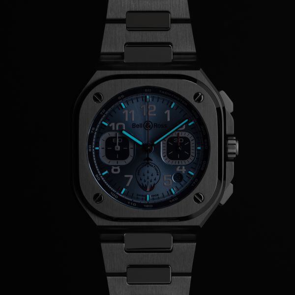 Bell & Ross BR 05 Chrono Patrouille de France automatic blue dial steel bracelet 42 mm