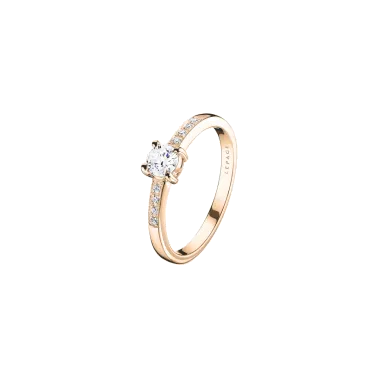 Solitaire Lepage Aristide en or rose diamants