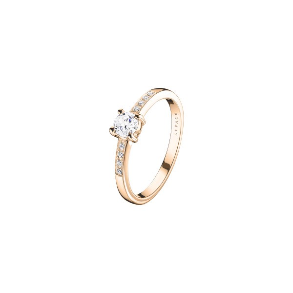 Solitaire Lepage Aristide en or rose diamants