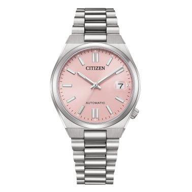 Citizen Tsuyosa 37 mm Pastel Pink automatic pink dial steel bracelet 37 mm
