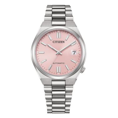 Montre Citizen Tsuyosa 37 mm Pastel Pink automatique cadran rose bracelet acier 37 mm