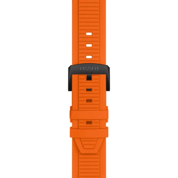 Tissot T-Sport T-Race Chronograph quartz watch black dial orange rubber strap 45 mm T141.417.37.051.02