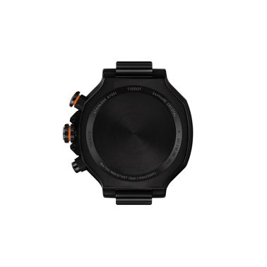 Tissot T-Sport T-Race Chronograph quartz watch black dial orange rubber strap 45 mm T141.417.37.051.02