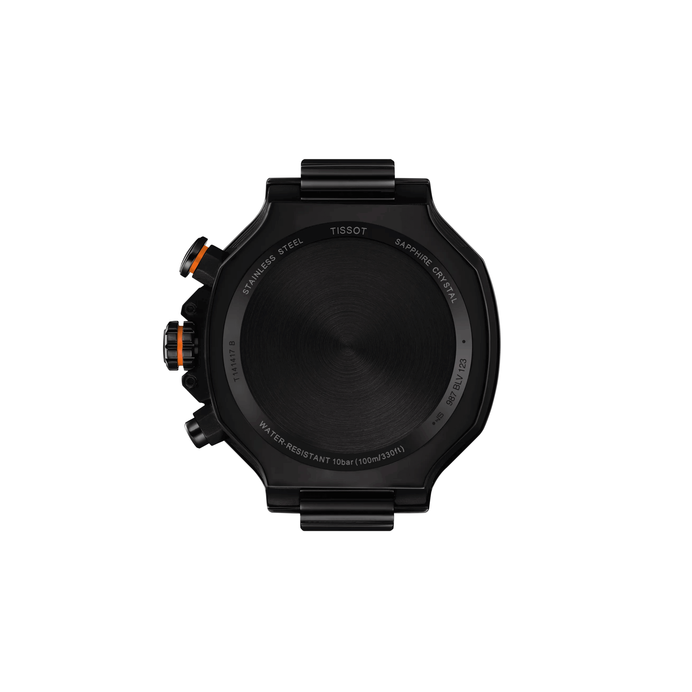 Tissot T-Sport T-Race Chronograph quartz watch black dial orange rubber strap 45 mm T141.417.37.051.02