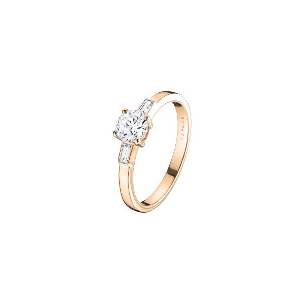 Solitaire Lepage Albert en or rose diamants