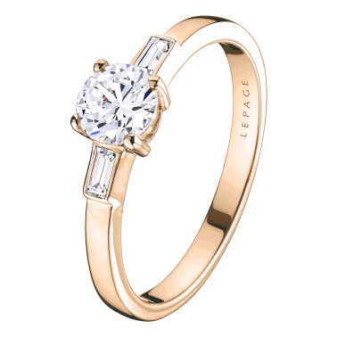 Solitaire Lepage Albert en or rose diamants