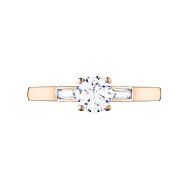 Solitaire Lepage Albert en or rose diamants