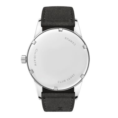 NOMOS Club Campus 38 Night Sky mechanical stainless steel watch blue dial grey velvet strap 36 mm
