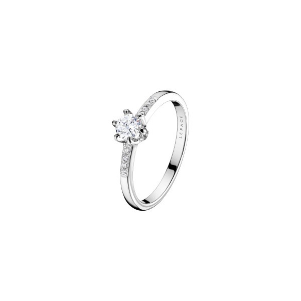 Solitaire Lepage Achille en or blanc diamants