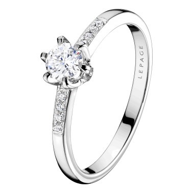 Solitaire Lepage Achille en or blanc diamants