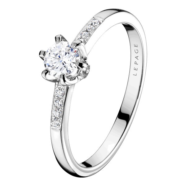 Solitaire Lepage Achille en or blanc diamants