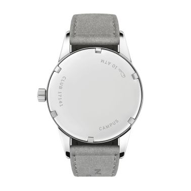 Montre NOMOS Club Campus Night Sky mécanique fond acier cadran bleu bracelet velours gris 36 mm