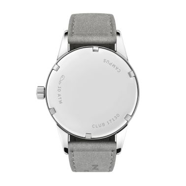 Montre NOMOS Club Campus Starlight mécanique fond acier cadran jaune bracelet velours gris 36 mm