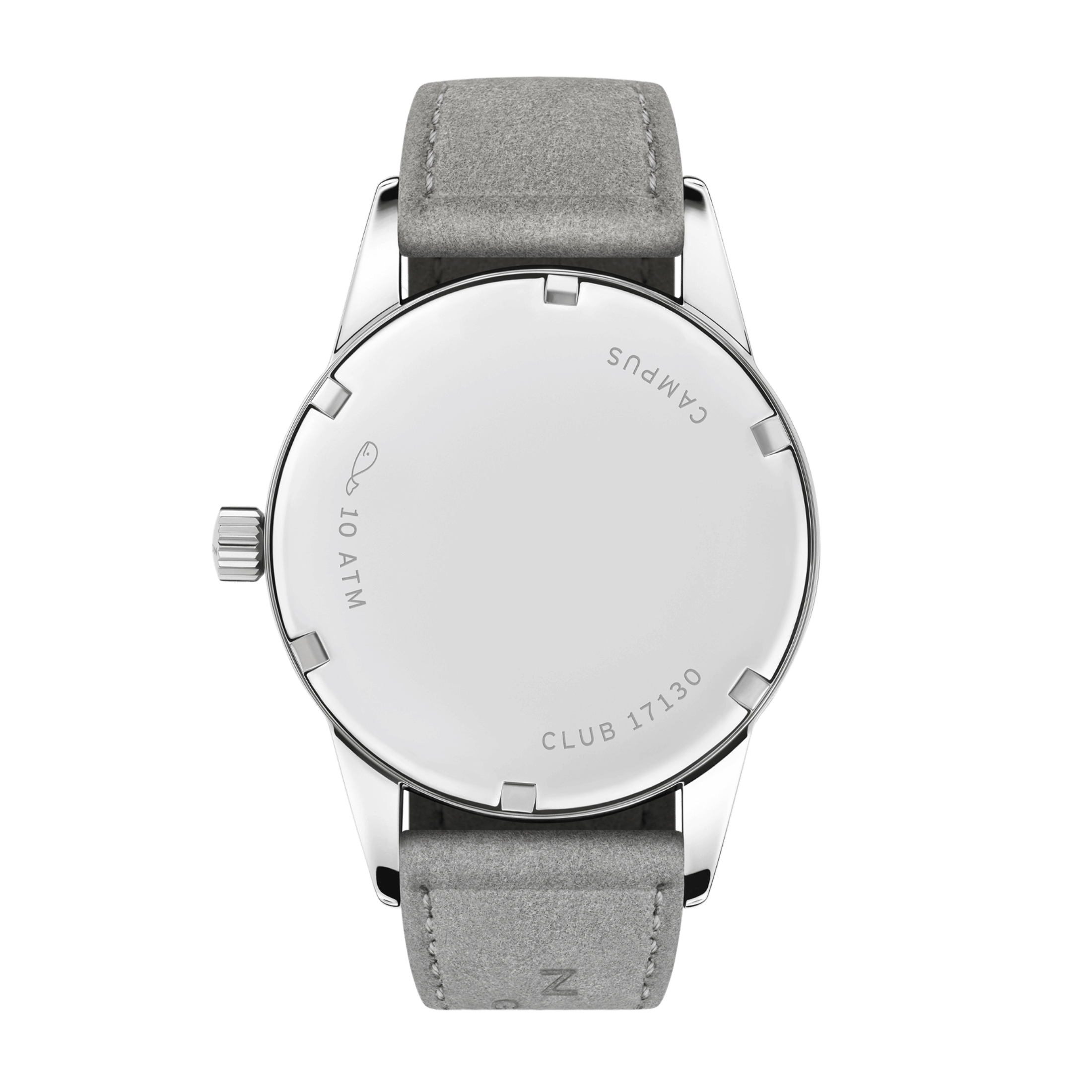 NOMOS Club Campus Starlight mechanical stainless steel watch yellow dial grey velvet strap 36 mm