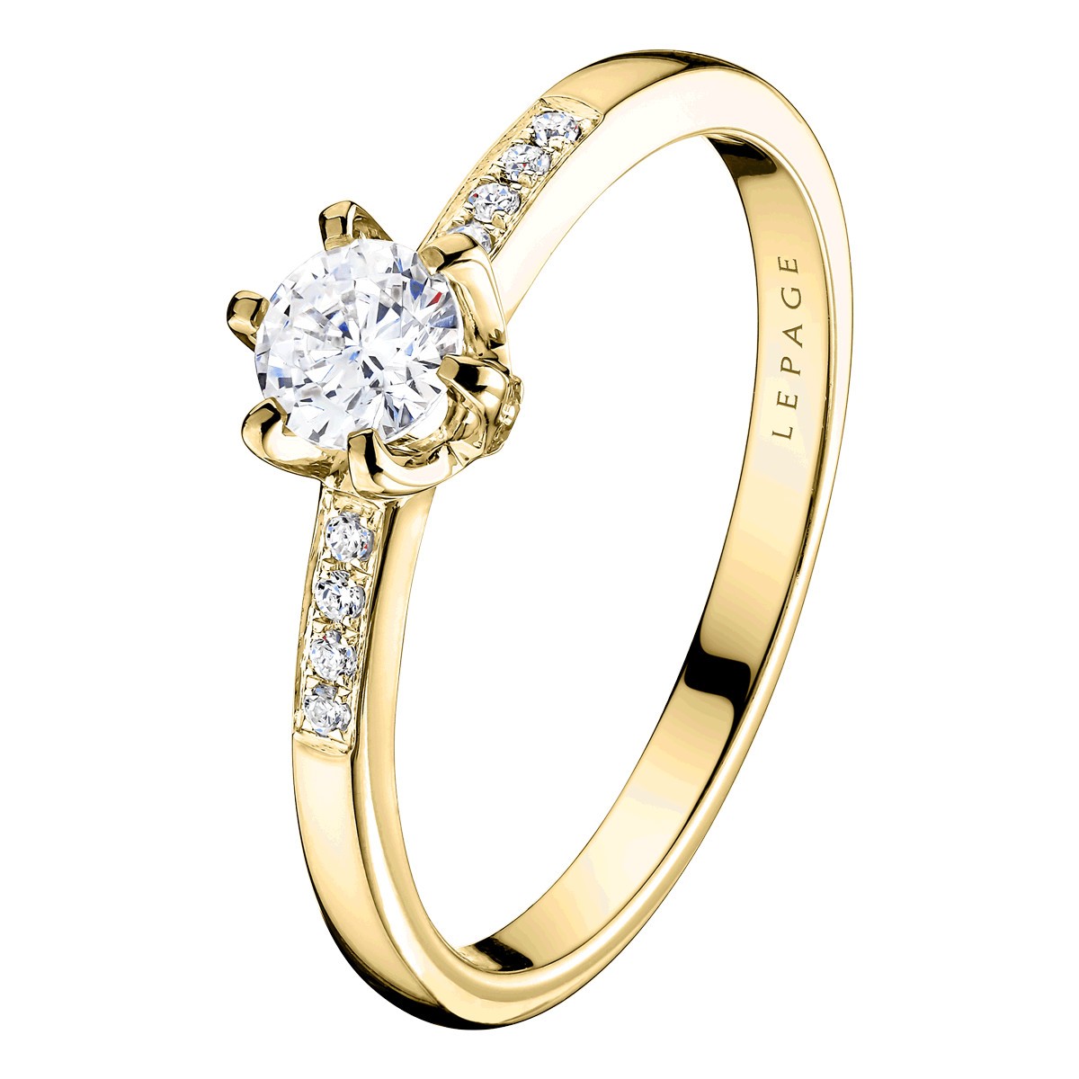 Solitaire Lepage Achille en or jaune diamants
