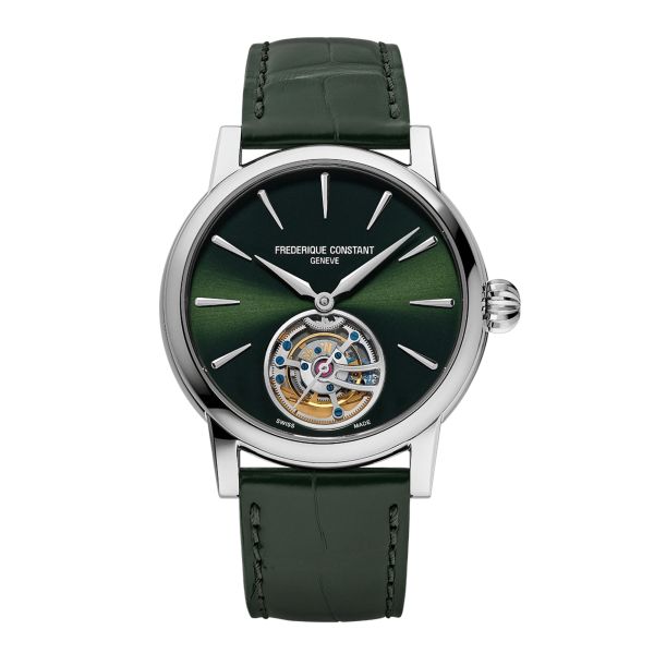 Frederique Constant Classic Tourbillon Manufacture automatic green dial leather strap 39 mm