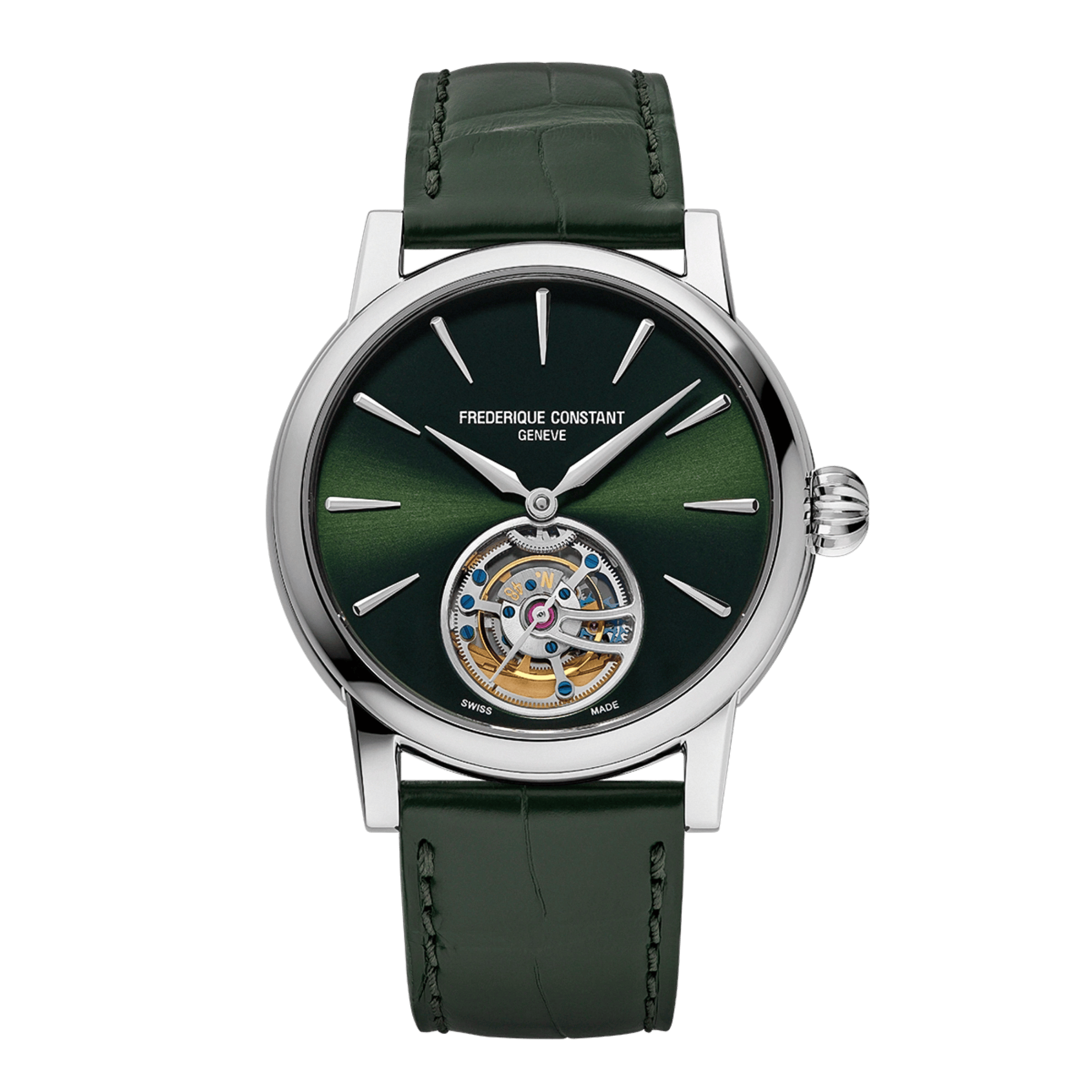 Frederique Constant Classic Tourbillon Manufacture automatic green dial leather strap 39 mm