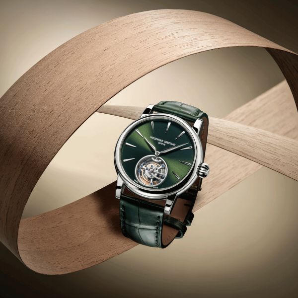 Frederique Constant Classic Tourbillon Manufacture automatic green dial leather strap 39 mm