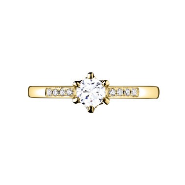 Solitaire Lepage Achille en or jaune diamants