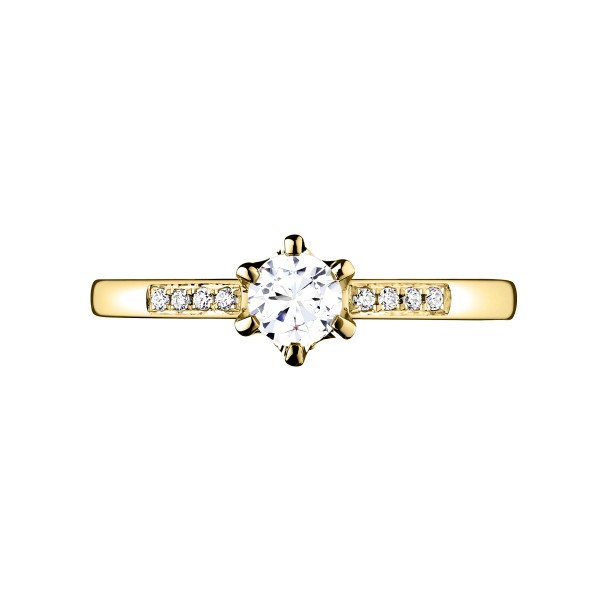 Solitaire Lepage Achille en or jaune diamants