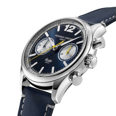 Frederique Constant Vintage Rally Healey Chronograph automatic blue dial leather strap 42 mm