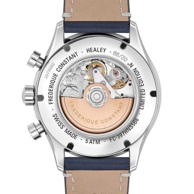 Frederique Constant Vintage Rally Healey Chronograph automatic blue dial leather strap 42 mm
