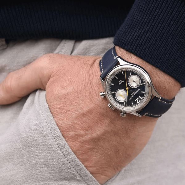 Frederique Constant Vintage Rally Healey Chronograph automatic blue dial leather strap 42 mm