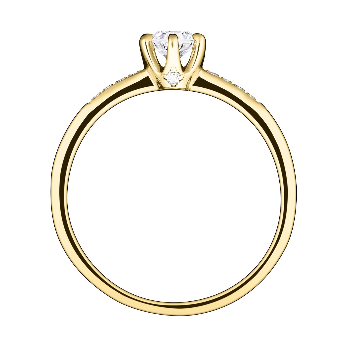 Solitaire Lepage Achille en or jaune diamants