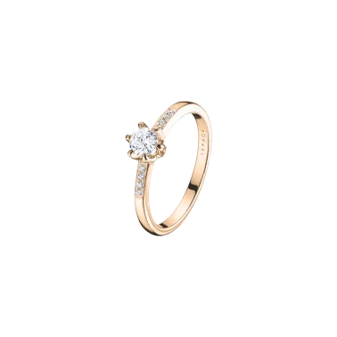 Solitaire Lepage Achille en or rose diamants