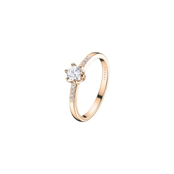 Solitaire Lepage Achille en or rose diamants