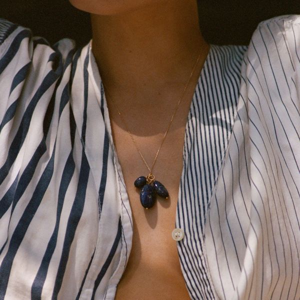 Pendentif Aurélie Bidermann Scarabée Grand modèle en or jaune et opale rose